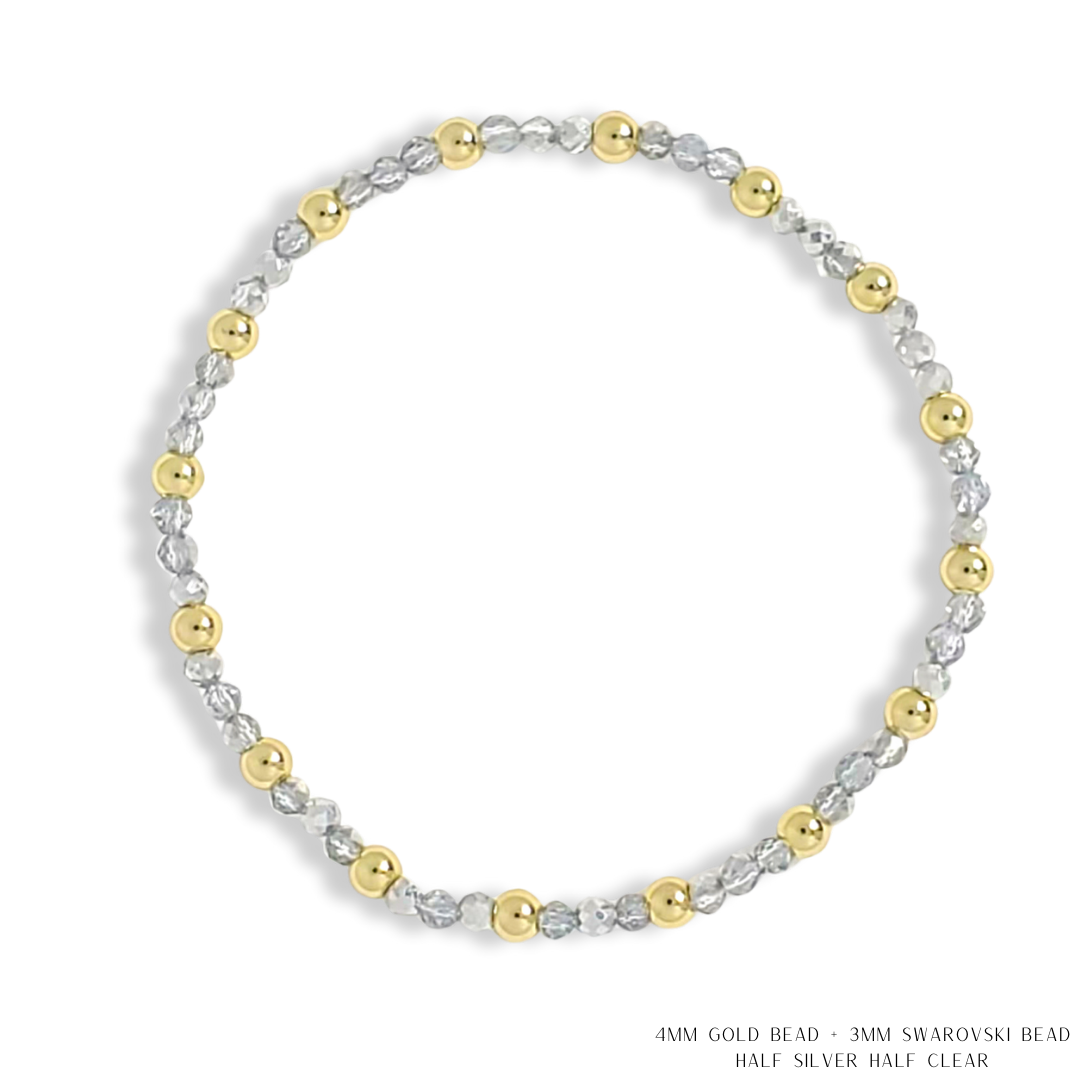 Savvy Bling - Vendita all'ingrosso Bracciale con perline - Bracciale con Perline in Oro e Cristalli Swarovski - Più Colori23