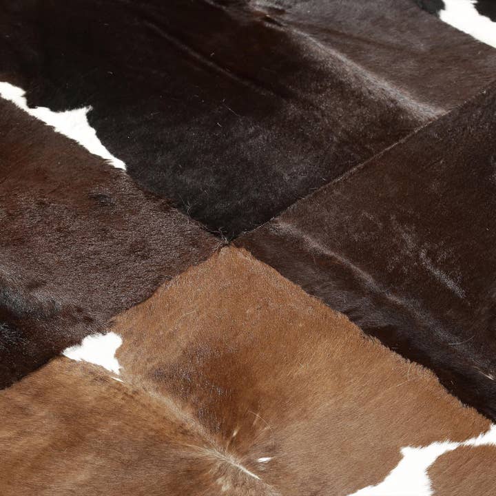Karelias And Sons - Wholesale Area Rug - Brown & White Cow Print Patchwork Rug