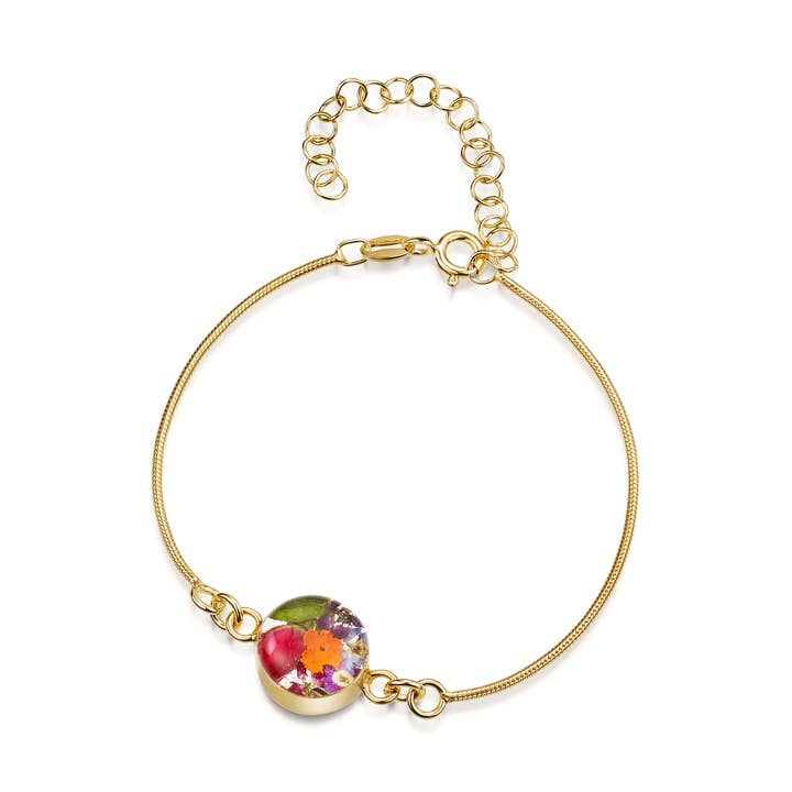 Guldpläterat Armband - Blandade Blommor - Rund. för wholesale av Shrieking Violet