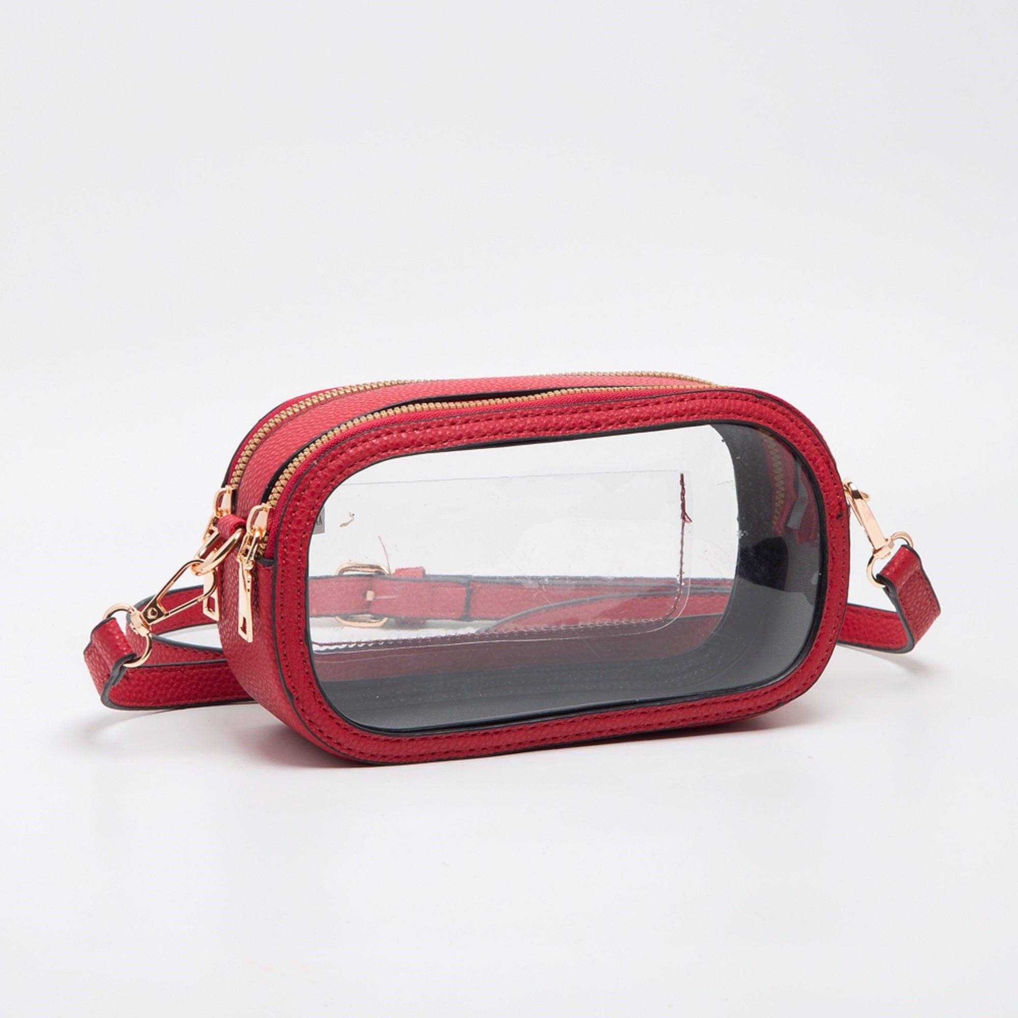 MiMi Wholesale - Wholesale Crossbody Bag - Women's - TG10552 Double Zipper Oval Clear Gameday/Stadium Bag7