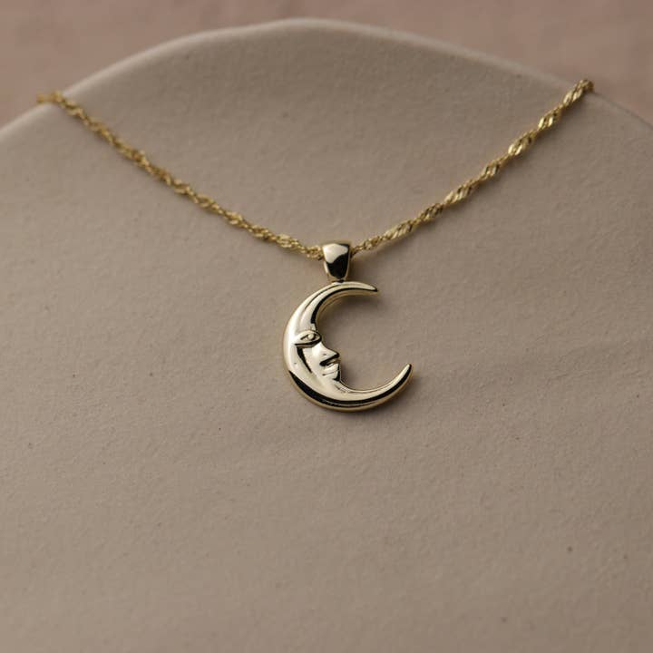 Lunar Face Pendant for wholesale by La Lovely & Co.