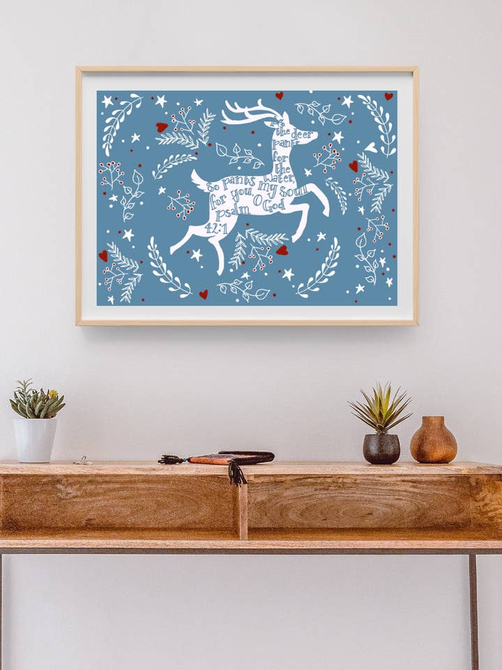As the Deer Psalm 42:1 Art Print for wholesale by Sonshine Paperie