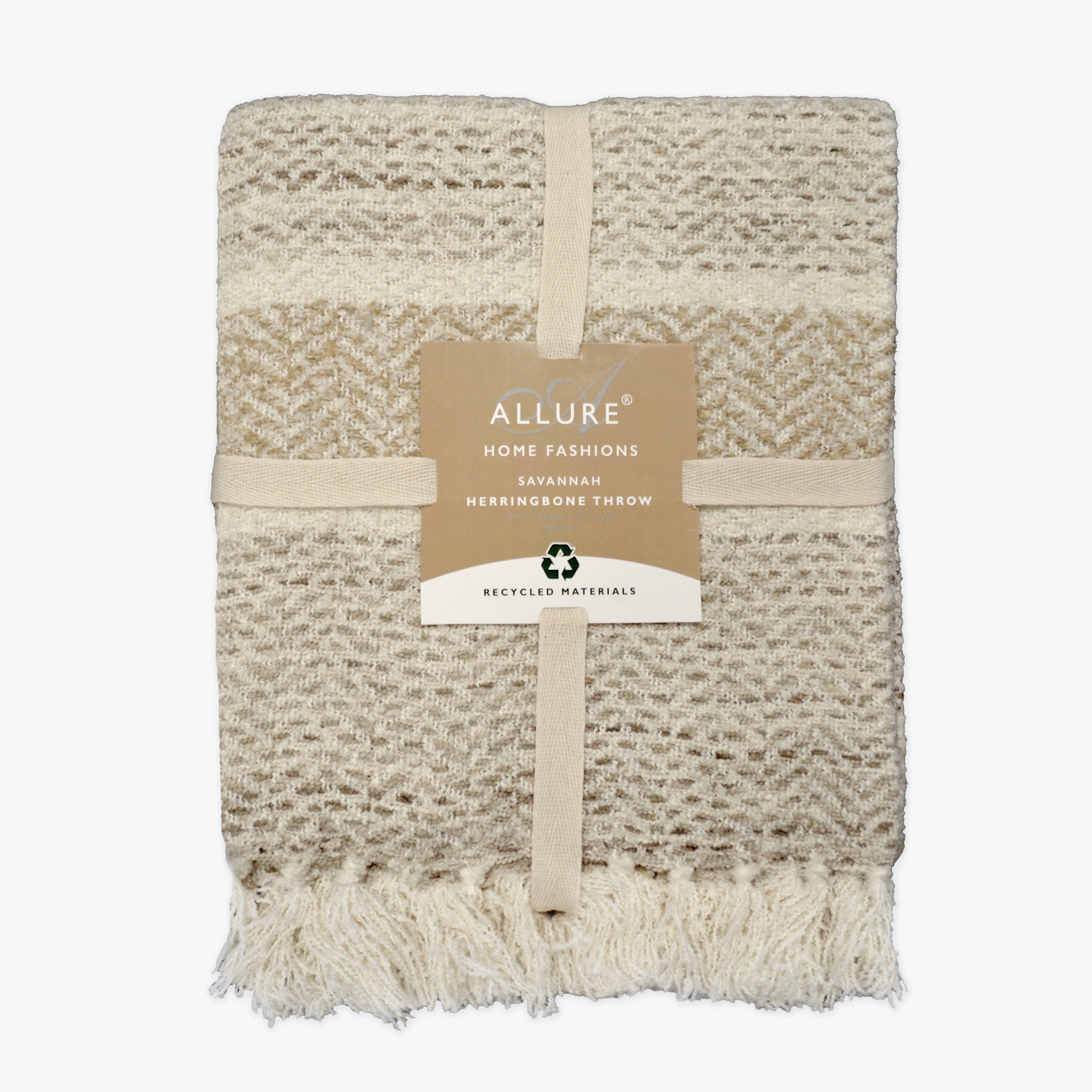 Allure Bath Fashions - Wholesale Throw Blanket - Savannah Herringbone Throw Blanket - 100% Recycled Materials10