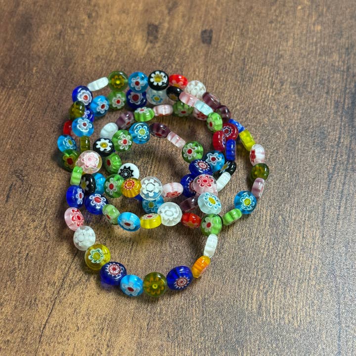 Millefiori Glass Beaded Bracelets for wholesale by Paco Designs