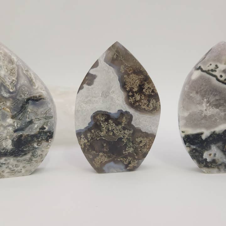 Meraki Gemstones – wholesale Andlig sten/kristall – Mossagat ädelsten flamma/friform (0,5 kg/1,1 lb)2