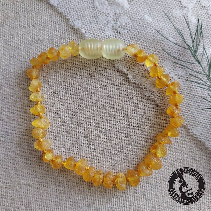 Raw Lemon Baltic Amber 6" Bracelet ♥ Incl Tag COA for wholesale by Amber Auksas