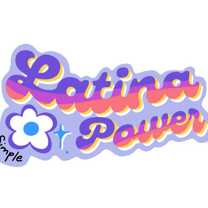 Latina Power Sticker for wholesale by Simple Art Studio LLC