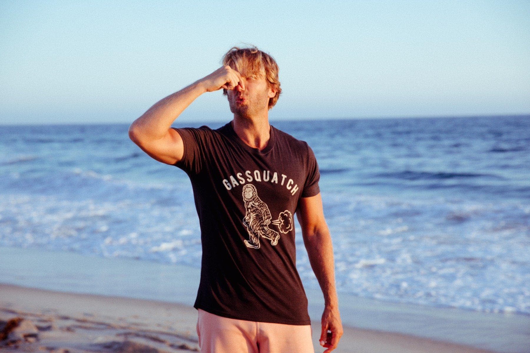 Heather Black Gassquatch Funny Mens Bigfoot Sassquatch T Shirt Toilet for wholesale on Faire1