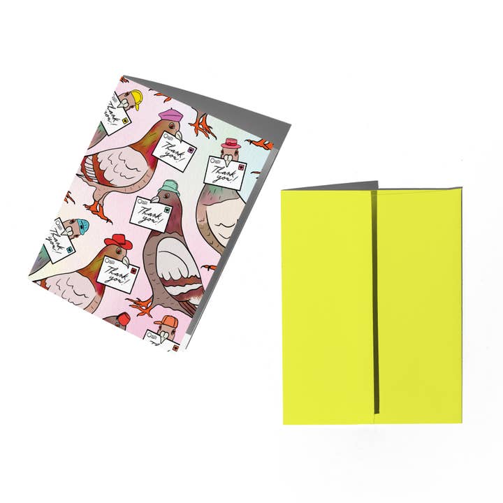 Boss Dotty Paper Co. - Wholesale Thank You Card - Pigeon Thank You Letter Card1