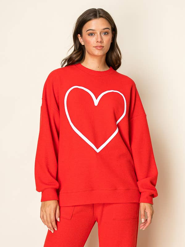 HARTOMTREK BEWOLKTE GEBREIDE TOP voor wholesale door Tres Bien, Inc