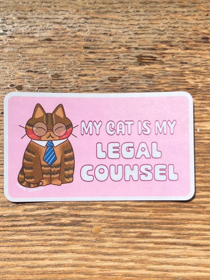 Autocollant Chat Conseiller Juridique pour la vente par Katie Carrillo