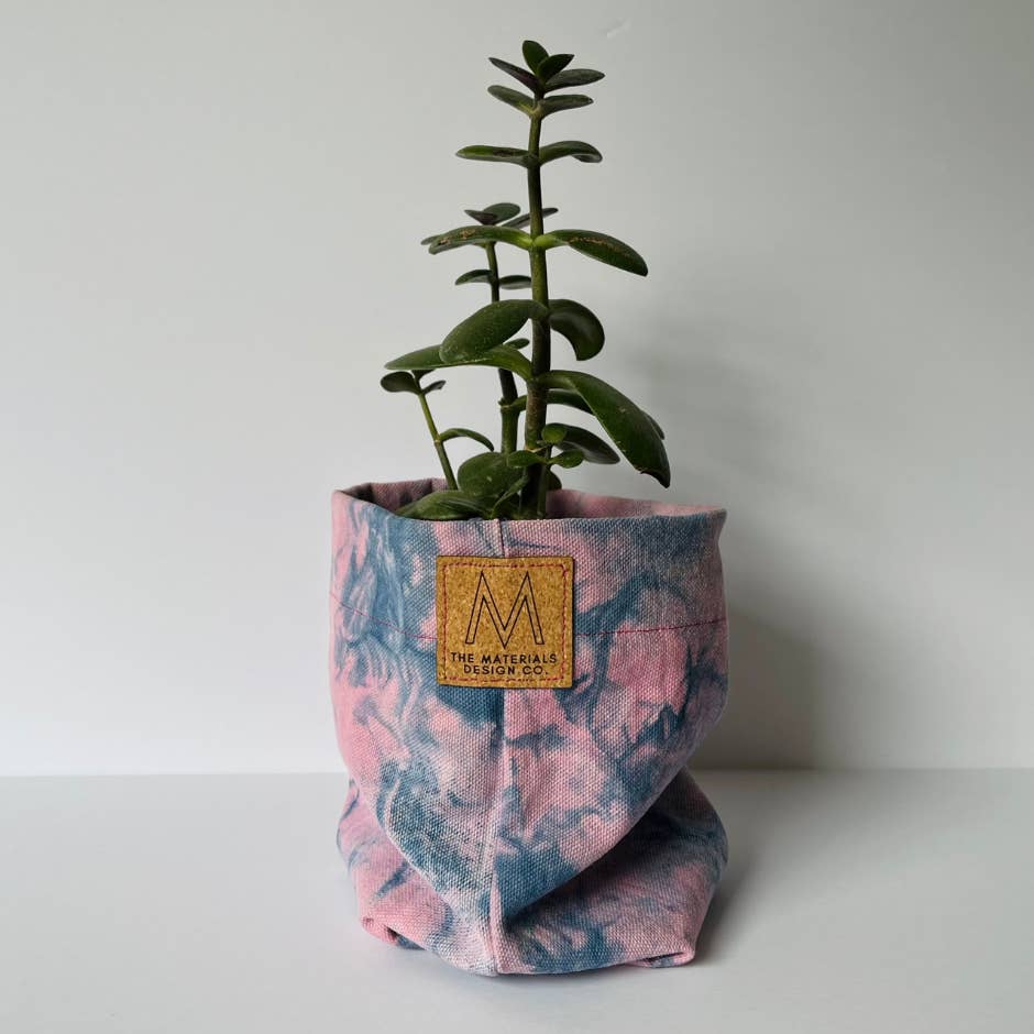 The Materials Design Co. - Wholesale Plant Pot - Canvas Planter - Rose - Fabric Storage Basket