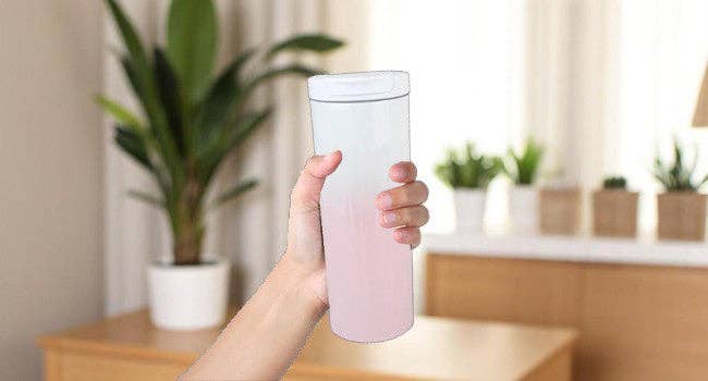 Emartbuy – wholesale Water bottle – Elegant Gradient Tumblers / Travel Mug - Ombre Pink 580 ml5