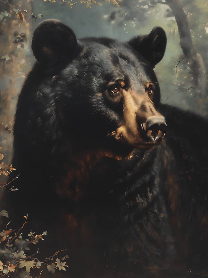 Colección de impresiones artísticas Black Bear - Mowbi's Wildlife de 8 x 10 pulgadas para venta al por mayor de Mowbi