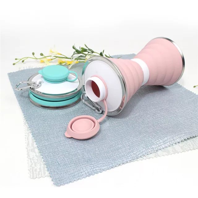 Mezclar y combinar colores Botella de agua de silicona plegable, reutilizable y ahorradora de espacio de venta al por mayor en Faire11