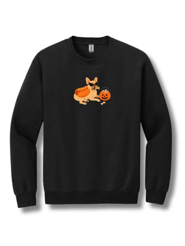 Sudadera de Halloween con Bulldog Francés Hot Dog para venta al por mayor de Peached Pups
