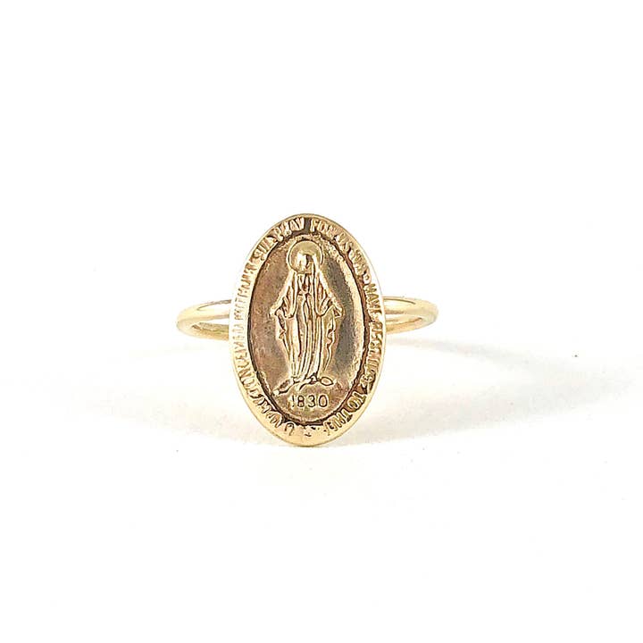 Sita Fine Jewelry - Wholesale Signet Ring - Divine Mother Ring in 10k Yellow Gold