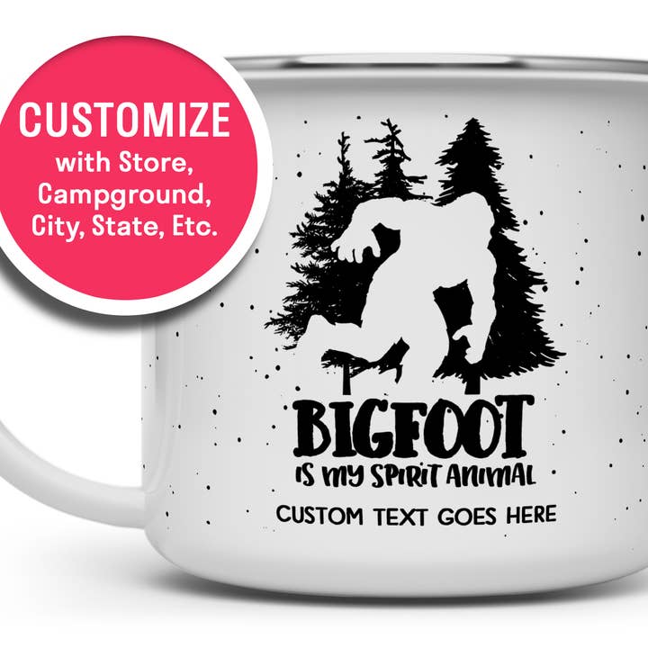 Loftipop - Wholesale Coffee Mug - Bigfoot is My Spirit Animal Camp Mug, Sasquatch Cup