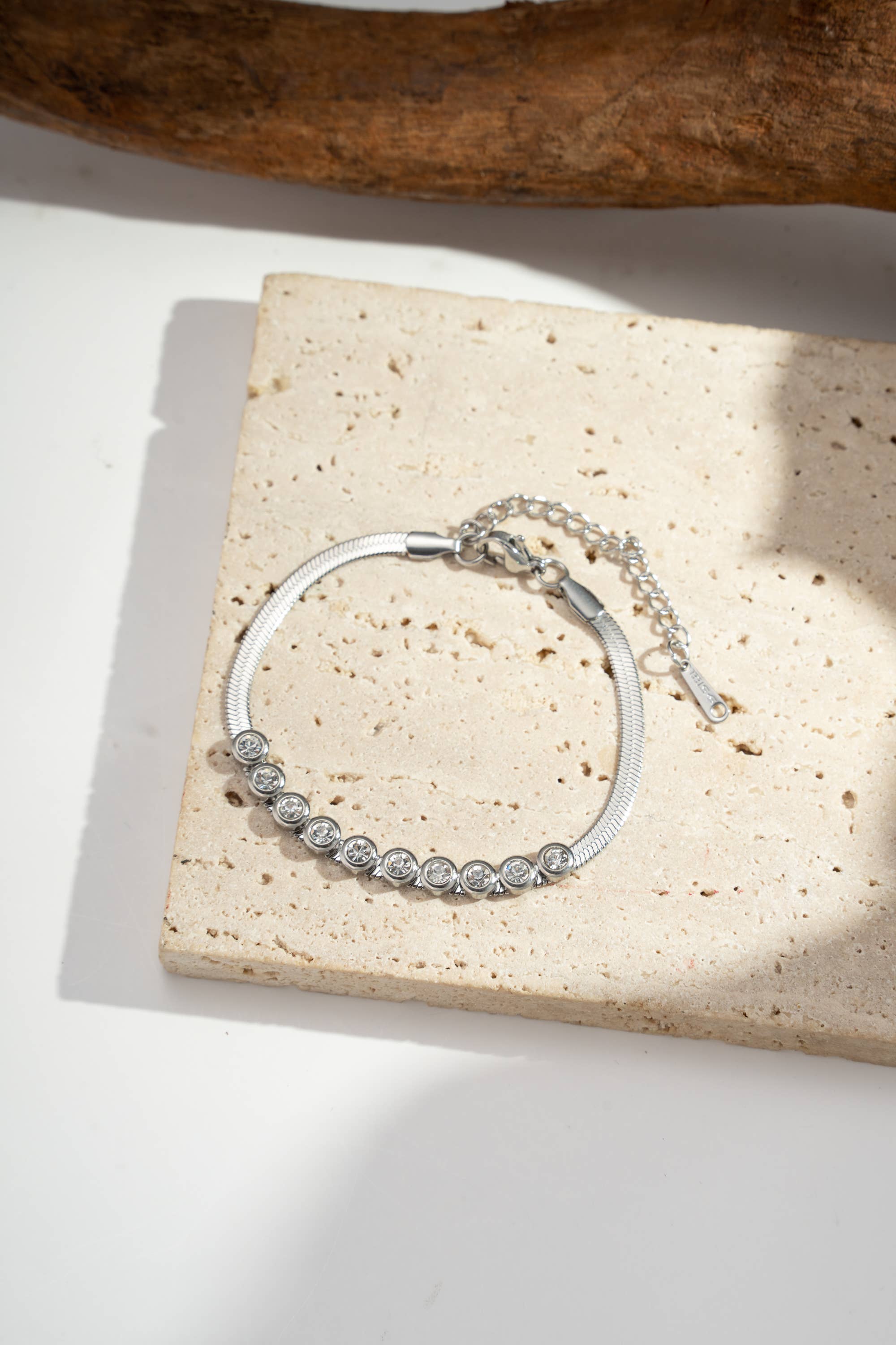 COSMOS - Vendita all'ingrosso Braccialetto con ciondolo/pendente - Bracciale in acciaio inox con cristallo scintillante0