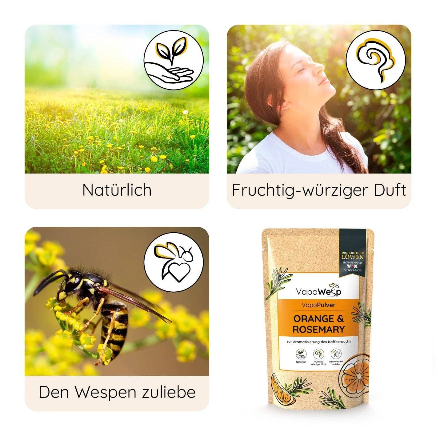 VapoWesp - Wholesale Incense - VapoPowder Orange & Rosemary (100g)1