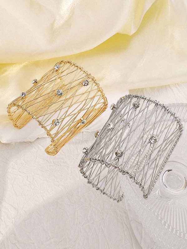 UZ Wholesale Store - Wholesale Cuff Bracelet - Geometric Rhine Stones Ringent Bracelet Accessories3