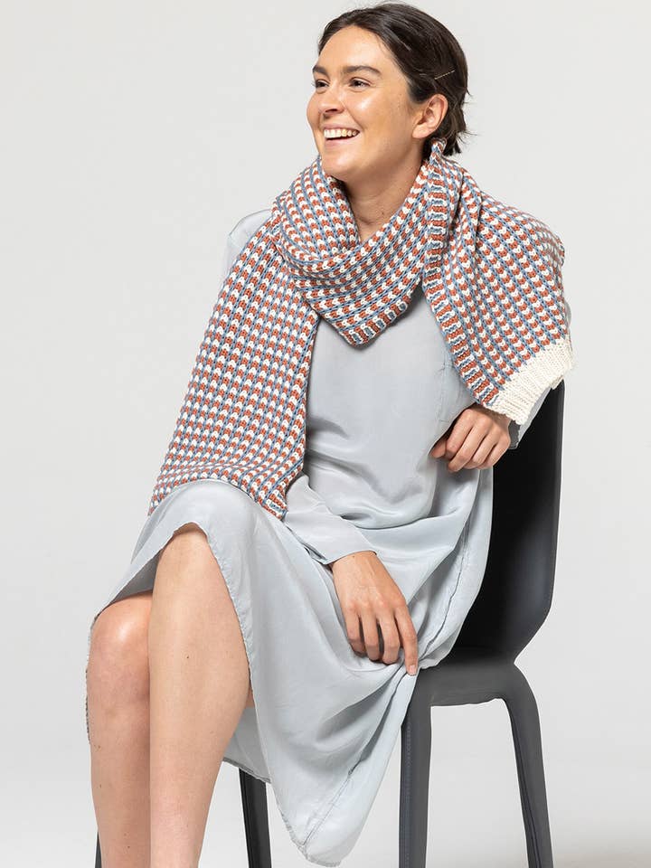 Bufanda de punto vintage de algodón para venta al por mayor de Indus Design