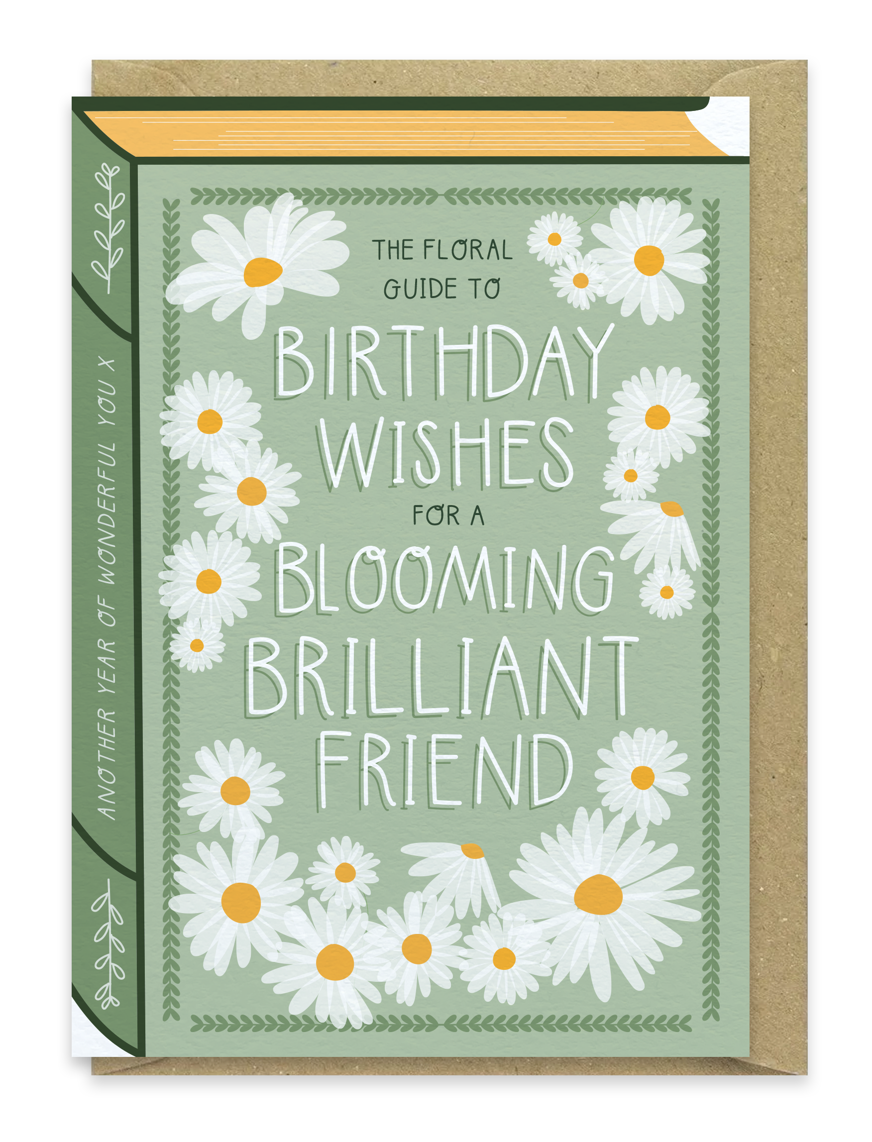 Two For Joy Illustration – wholesale Birthday card – Blooming Brilliant Friend – Luxury Book Birthday Card0