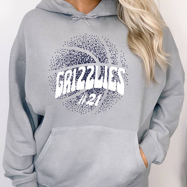 New Font Faded Basketball Hoodie, Custom Team Hooded Sweater for wholesale by La Bella Rose Boutique