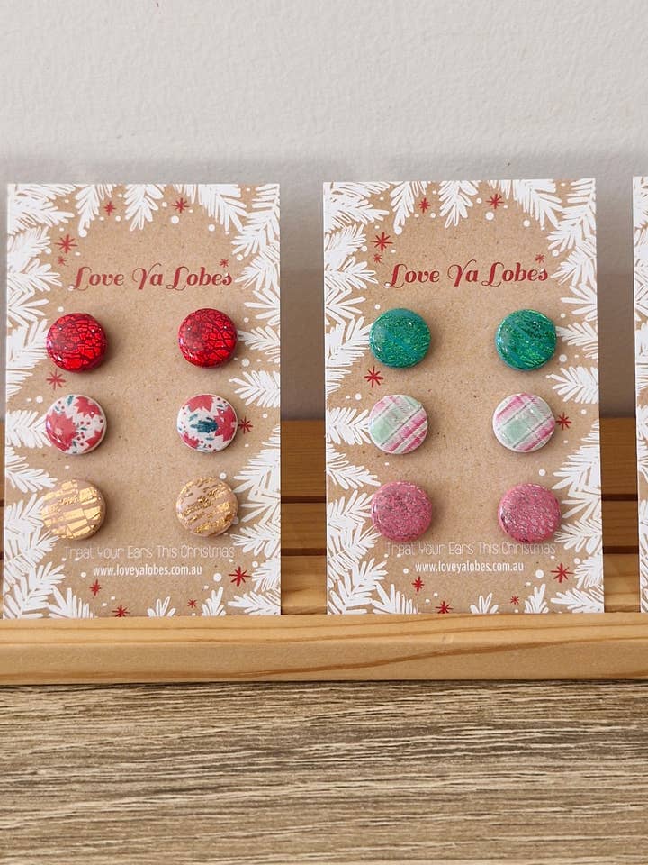 Christmas Triple Stud Pack for wholesale by Love Ya Lobes