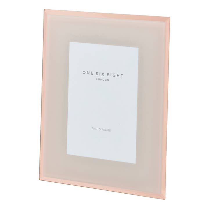 One Six Eight London by PS Home and Living - Wholesale Picture frame - Clara 6 X 4 Blush Glass Photo Frame1
