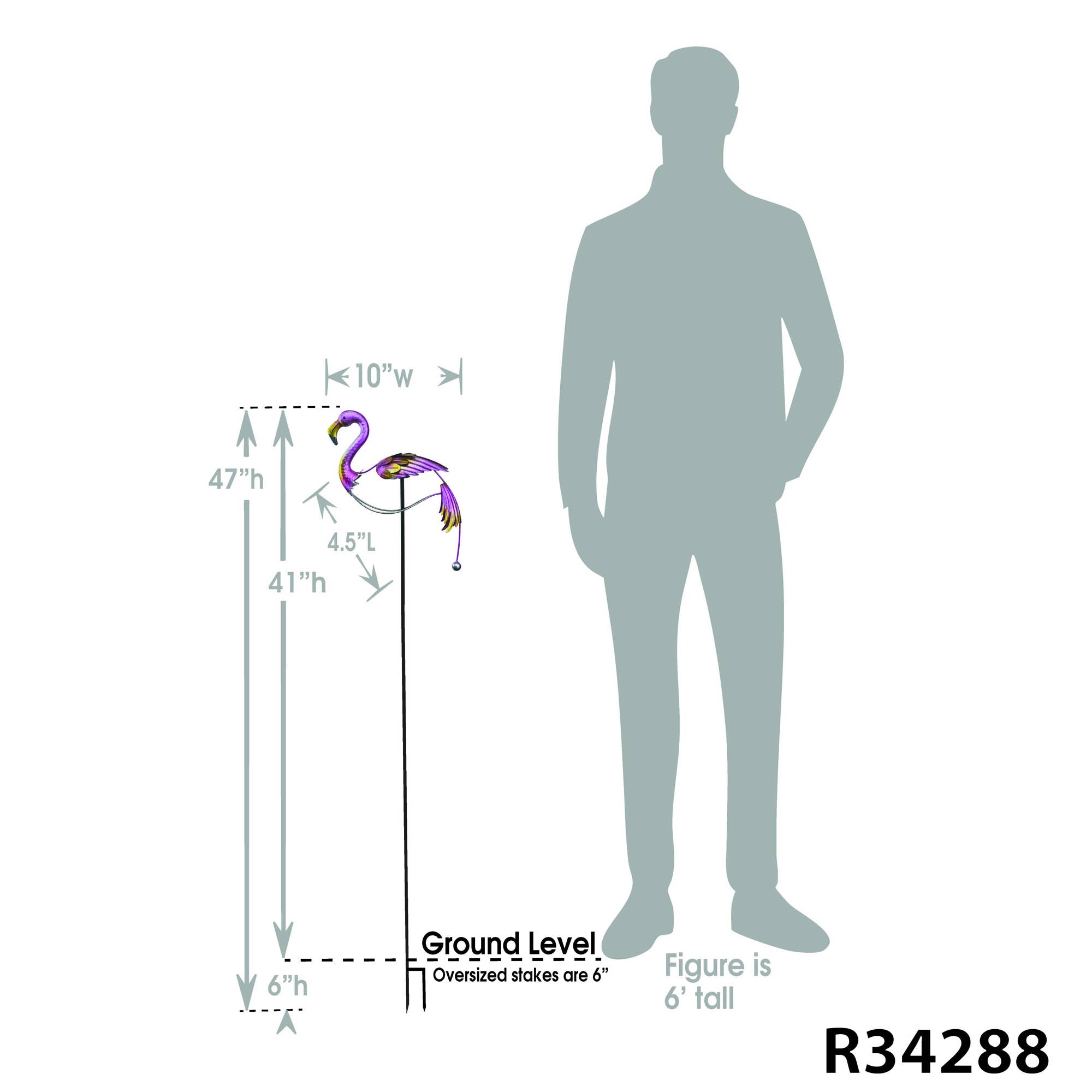 RCS Gifts - Wholesale Garden/Lawn Stake - Flamingo Balancer Garden Stake - 47"3