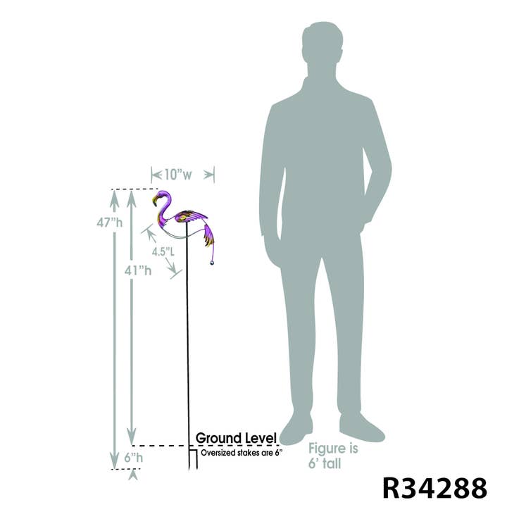 RCS Gifts - Wholesale Garden/Lawn Stake - Flamingo Balancer Garden Stake - 47"3