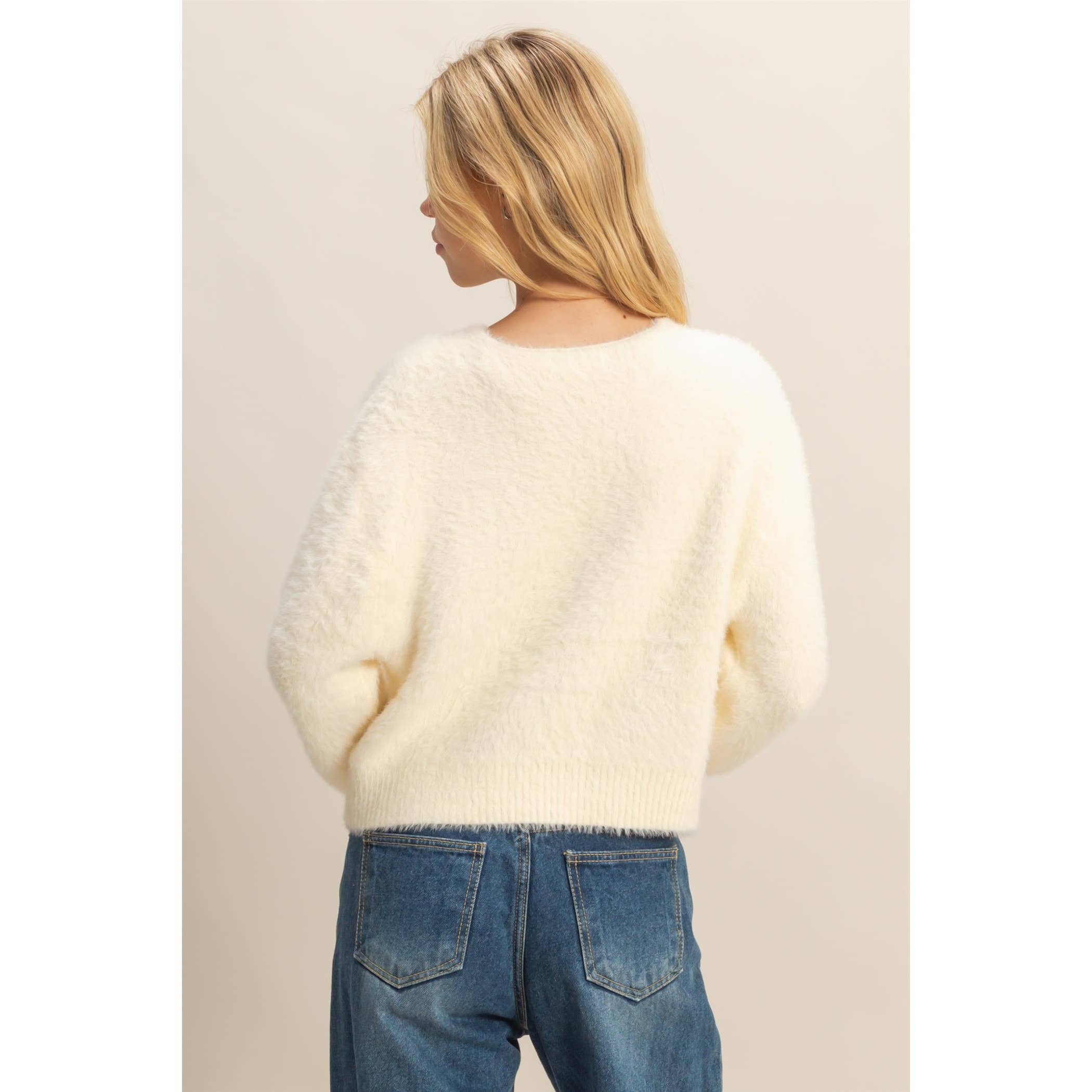 HYFVE - Wholesale Cardigan - Women's - Fuzzy Sweater With Unique Front Ties5