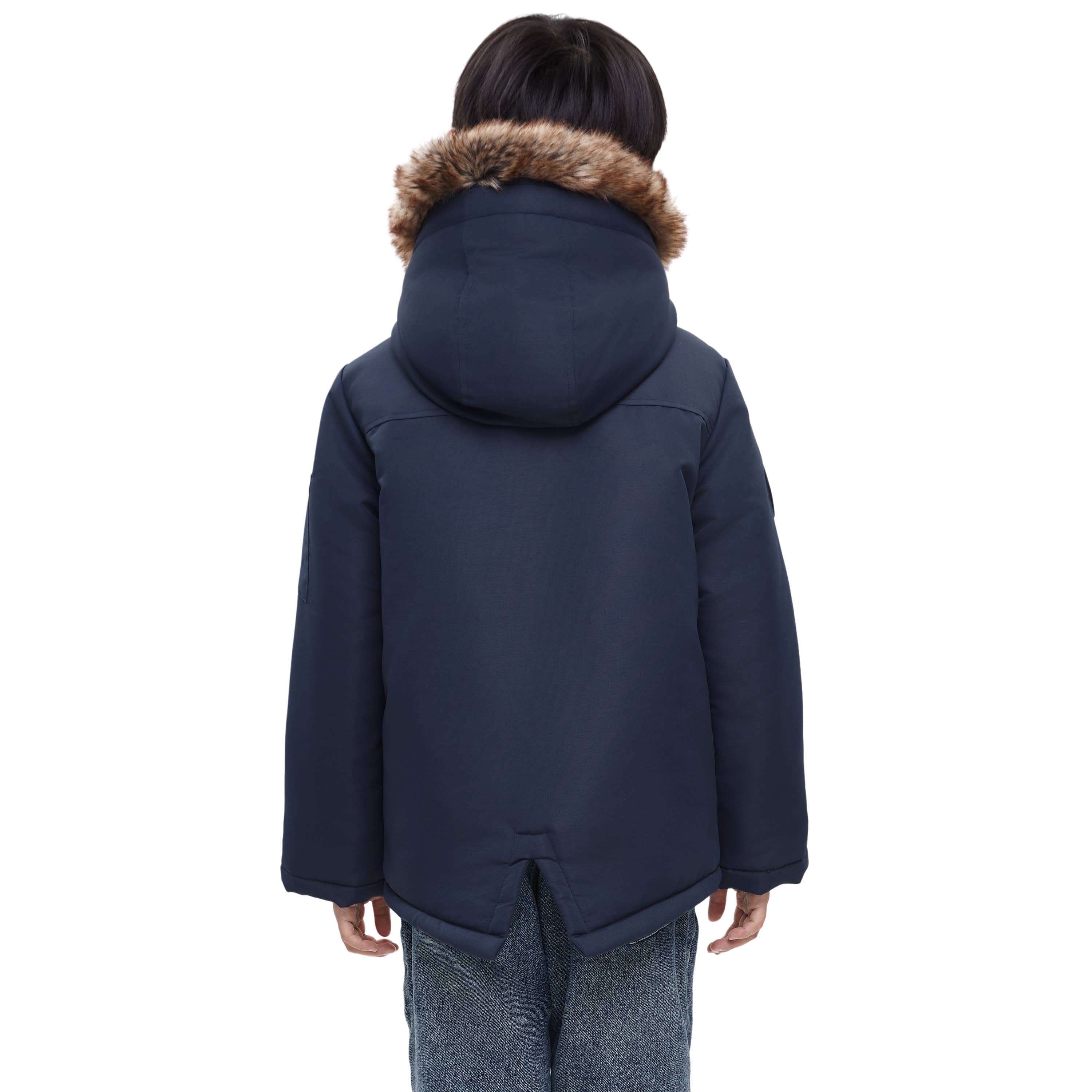 Rokka & Rolla - Wholesale Parka - Kids - Boys' Winter Coat with Faux Fur Hood Parka Jacket1