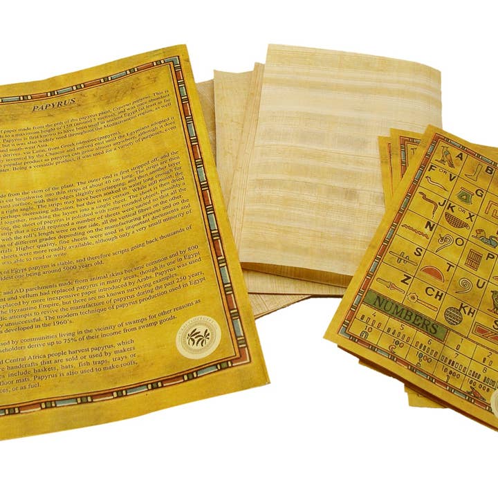 CraftsOfEgypt - Wholesale Craft Supplies - Set 10 Egyptian Papyrus Paper 4x6 inch (10x15 cm) - Ancient Alphabets Papyrus Sheets-Papyri for Art Project, Scrapbooking, And School History1