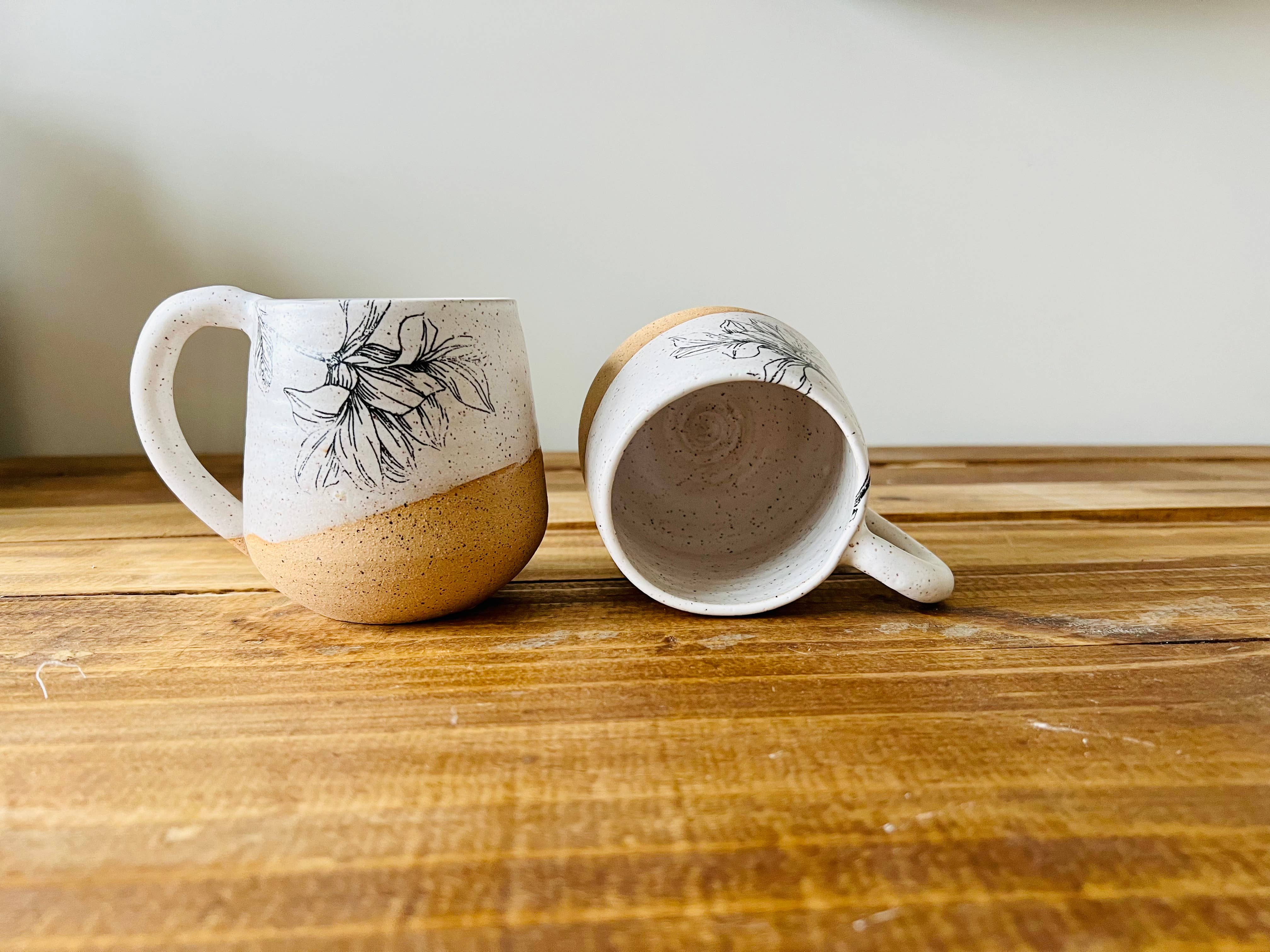 Hands On Ceramics - Wholesale Coffee Mug -  Handmade Ceramic Flower Mug - Coffee Mug1
