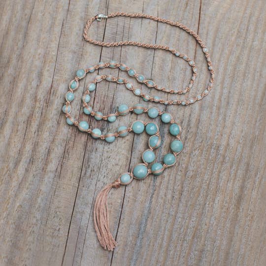 satya necklace-aqua for wholesale by Wild Abandon Jewelry