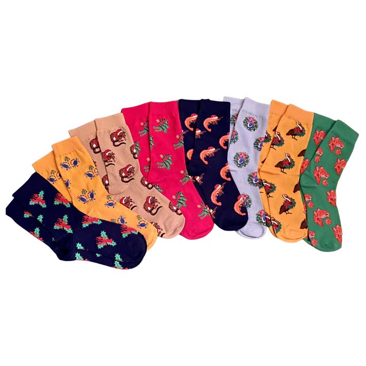 WHEREable Art, LLC - Wholesale Sokken - Uniseks - Santa's moeras sokken Santa garnalen