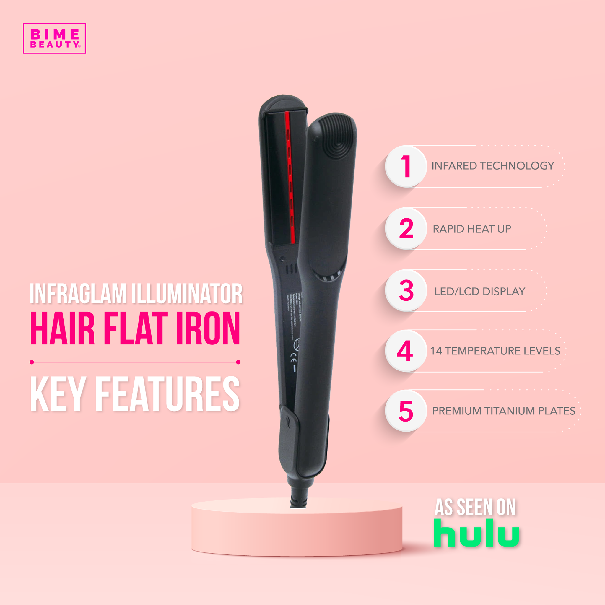Bime Beauty – wholesale Straightener/flat iron – InfraGlam Hair Illuminator Iron8