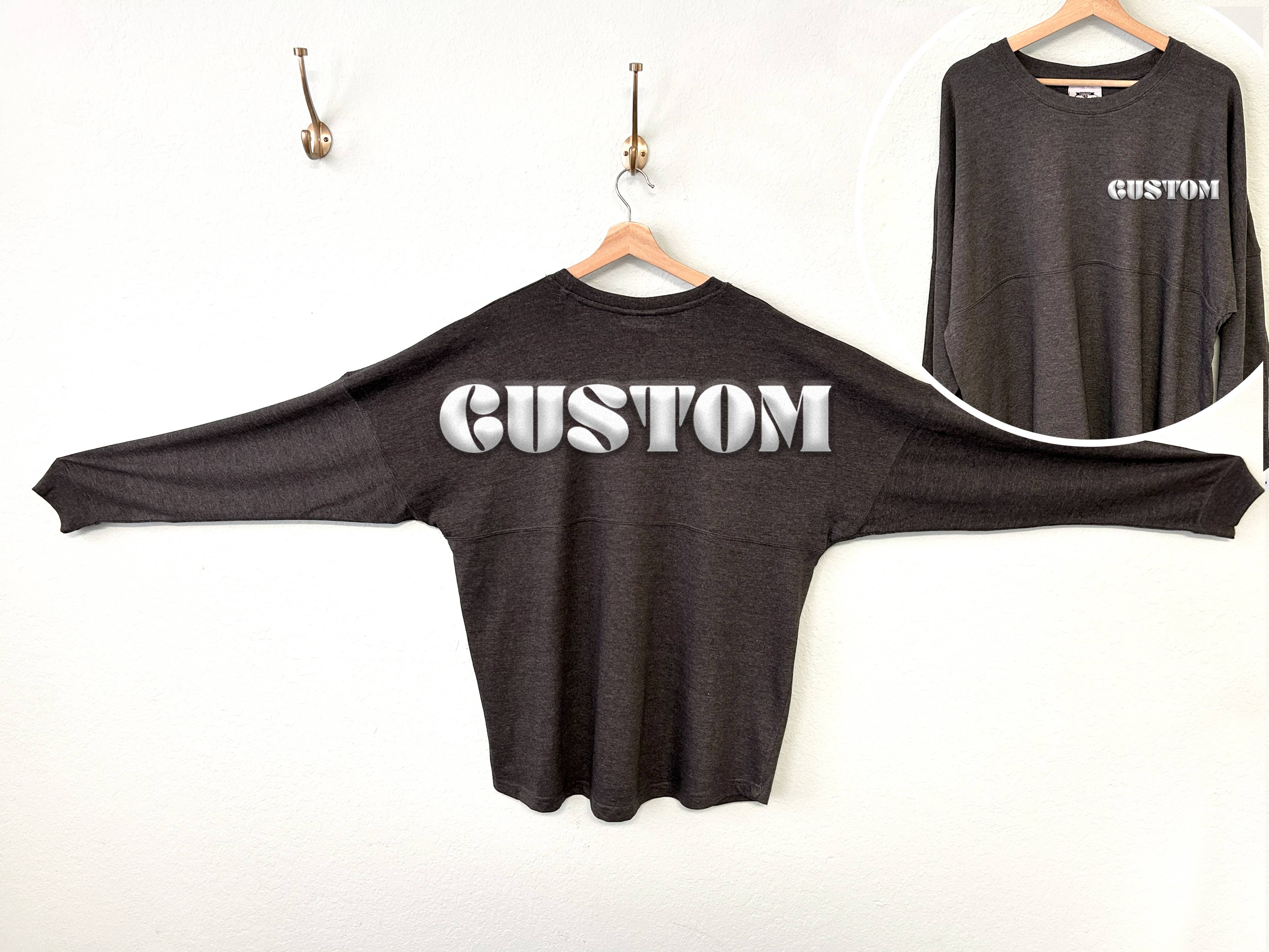 Nobullwoman Apparel - Wholesale Graphic Sweatshirt - Women's - CUSTOM PUFF PRINT Long Sleeve Jersey Tee Oversize Back Print8