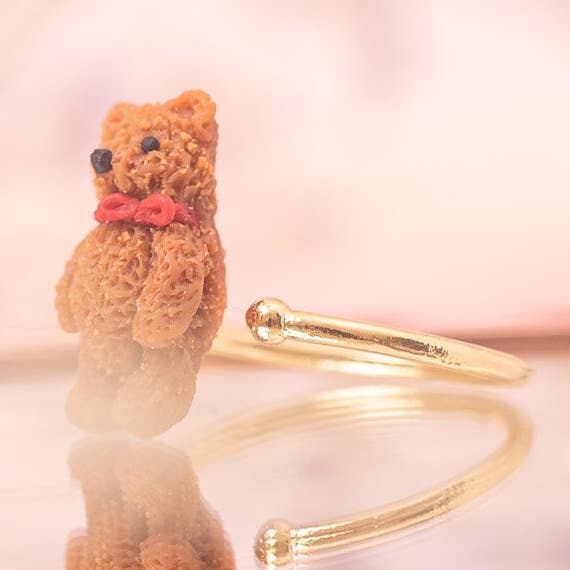 Adjustable Teddy Bear Ring for wholesale by Lulou Bijoux