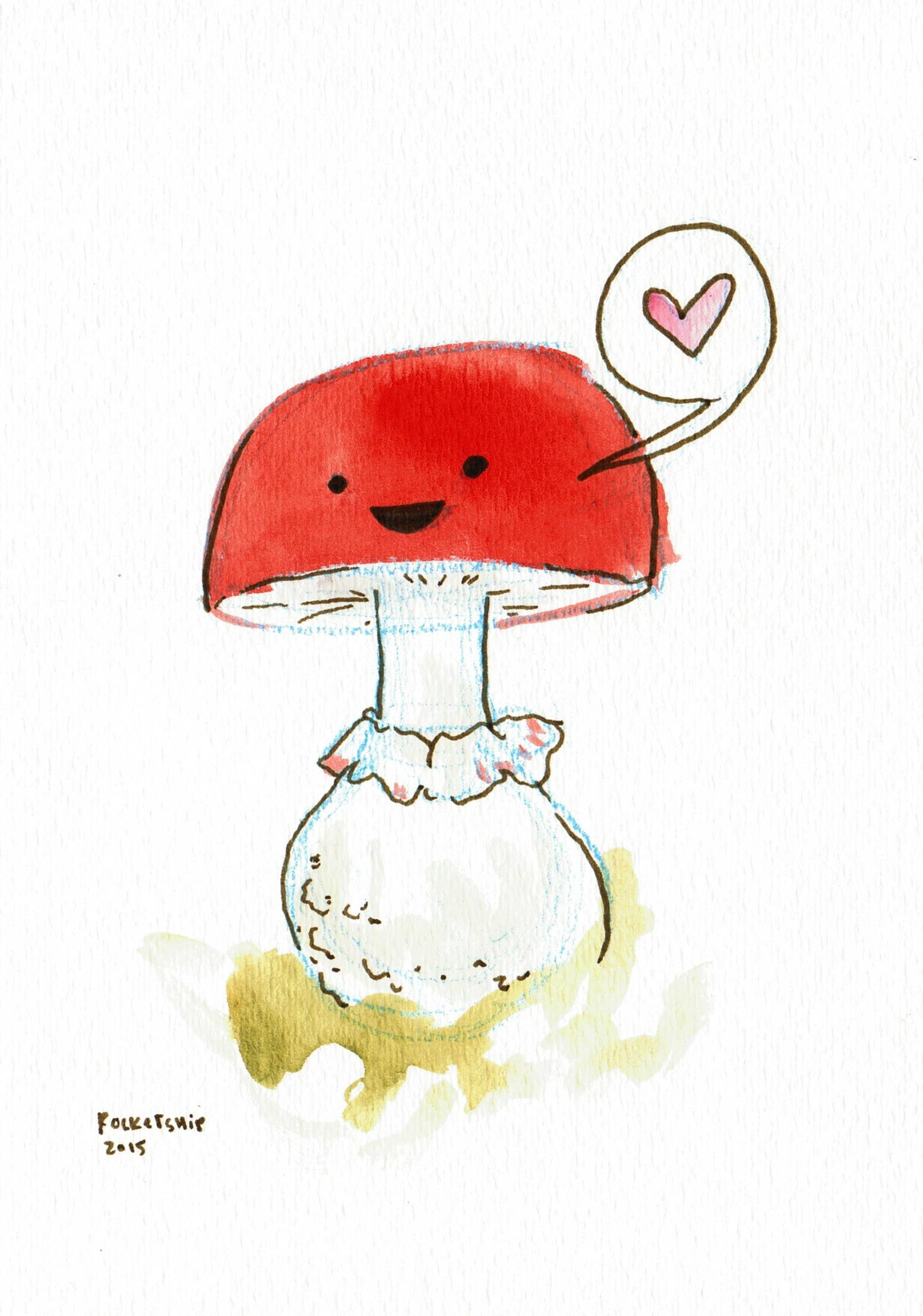 Cat Rocketship - Vente Affiche d'art - Mushroom Love - Impression 5x72