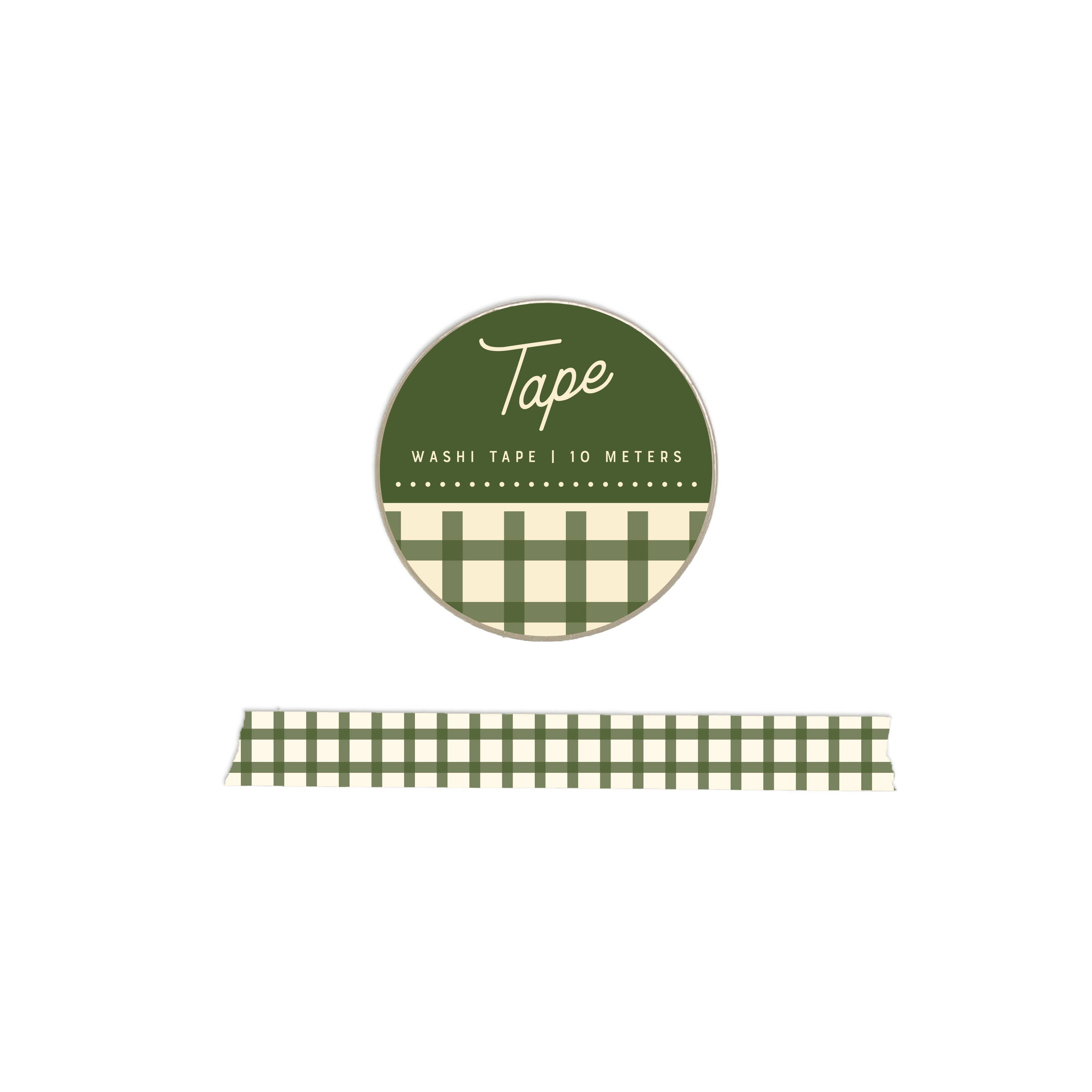 Ruff House Print Shop - Wholesale Washi Tape - Green Gingham Washi Tape