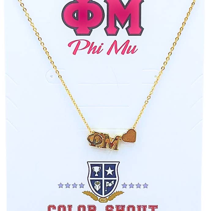 Color Shout – wholesale Pendant/charm necklace – N202 PM-Phi Mu Heart Necklace1