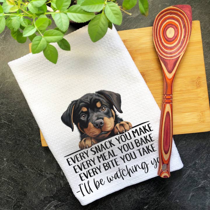 Rottweiler Dog Every Snack You Make Kitchen Towel for wholesale by Swanky Bazaar