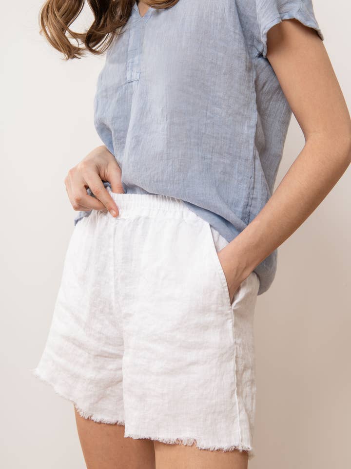 Sauths - Wholesale Shorts - Women's - Emma - Linen Shorts in White