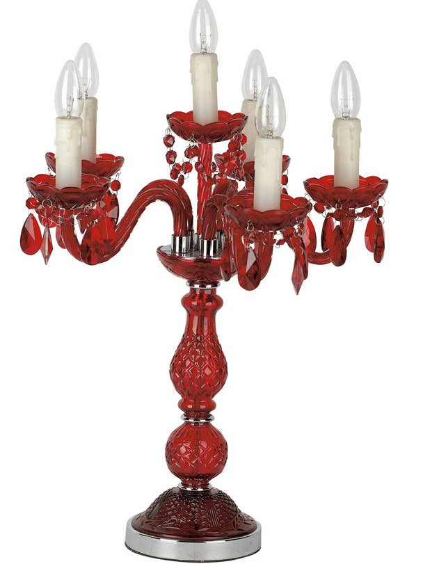 Red Neo-Baroque Style Candelabra GIOIELLO for wholesale by Pachyderme