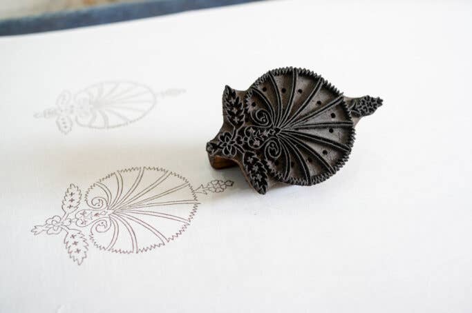 Indaba Trading - Wholesale Apron - Celeste Block Print Apron1