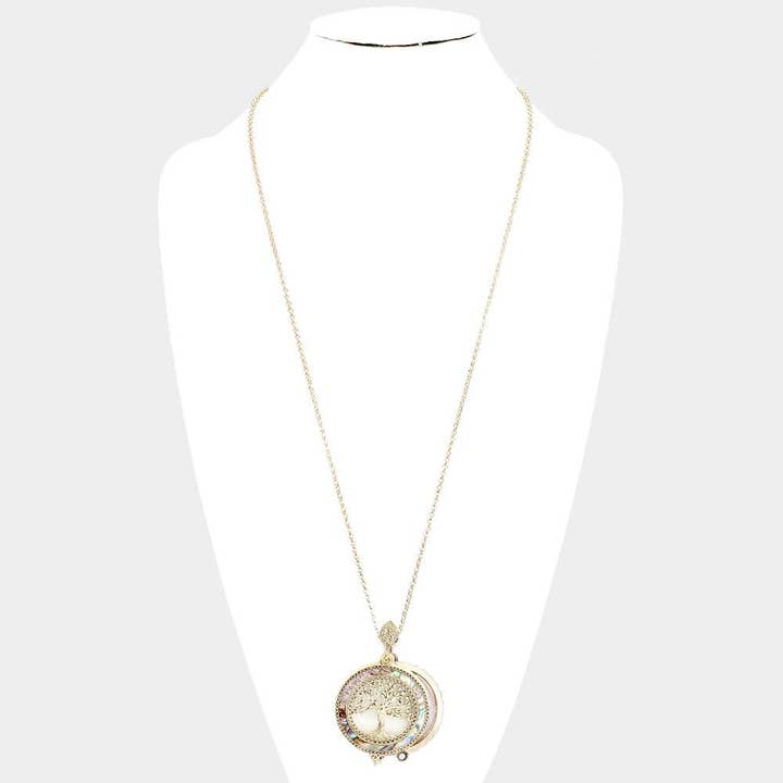 TheTizana - Wholesale Pendant/Charm Necklace - Tree Of Life With Abalone 6 Times Magnifier Magnifying Glass