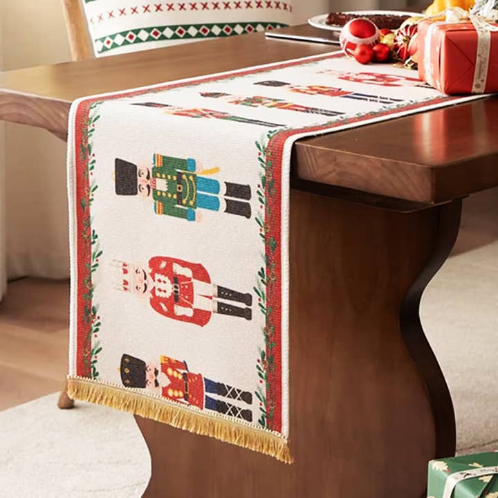 Fennco Styles - Wholesale Table Runner - Nutcracker Holiday Table Runner with Fringe